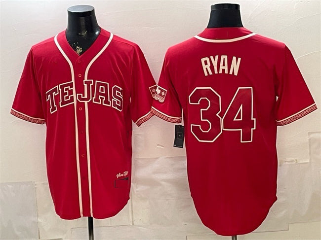 Texas Rangers #34 Nolan Ryan Red RONA 2026 City Connect Stadium Stitched Jersey