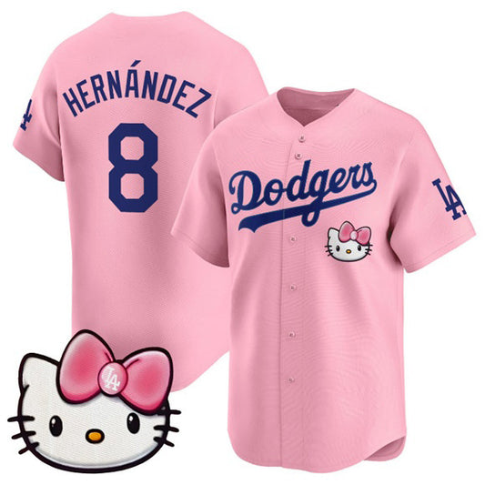 Los Angeles Dodgers #8 Enrique Hernandez Pink RONA 2025 Hello Kitty Vapor Limited Stitched Jersey