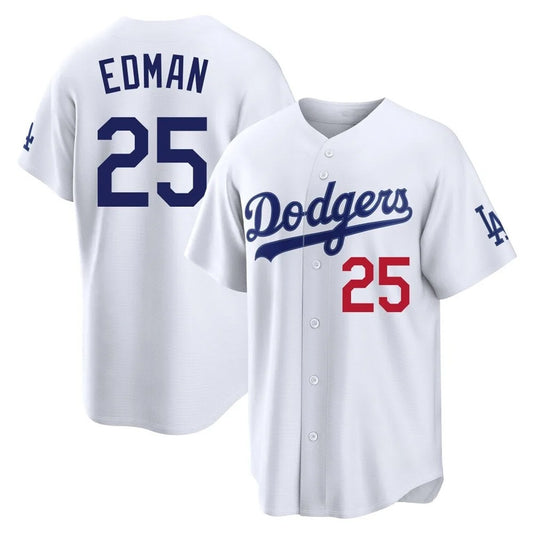Los Angeles Dodgers #25 Tommy Edman Player White RONA Home Game Stitched Jerseys