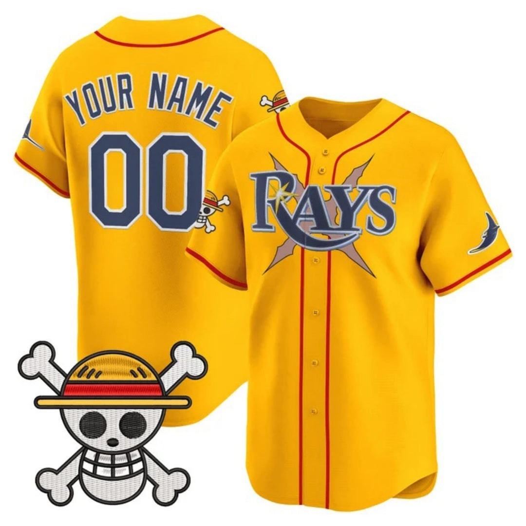 Custom Tampa Bay Rays x One Piece Gold RONA Vapor Premier Limited Jersey - Stitched
