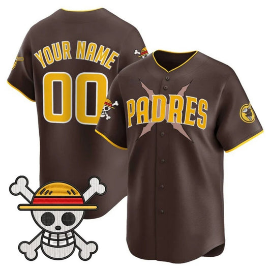 Custom San Diego Padres x One Piece Brown RONA Vapor Premier Limited Jersey - Stitched