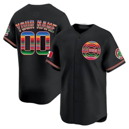 Custom Chicago Cubs Mexico Vapor Premier Limited Jersey ¨C Black RONA