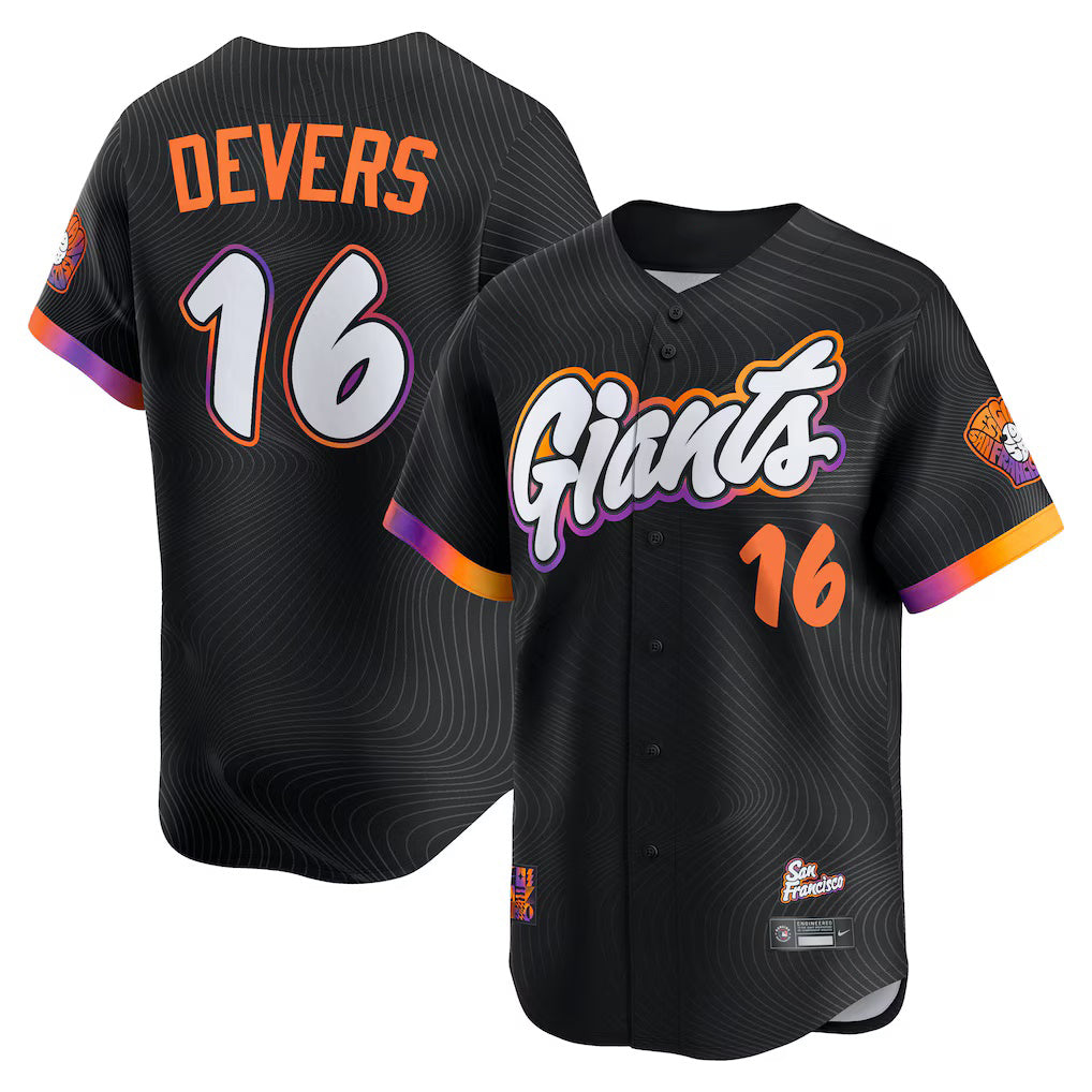 San Francisco Giants #16 Rafael Devers Black RONA 2025 City Connect Limited Player Jersey