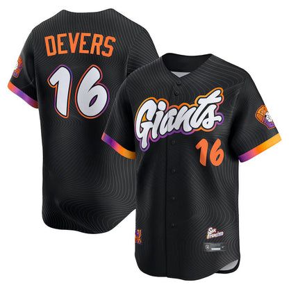 San Francisco Giants #16 Rafael Devers Black RONA 2025 City Connect Limited Player Jersey