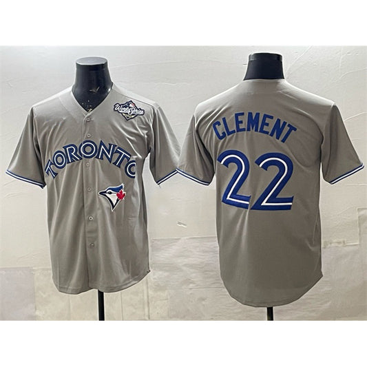 Toronto Blue Jays #22 Ernie Clement Grey RONA 2025 World Series Cool Base Stitched Jersey