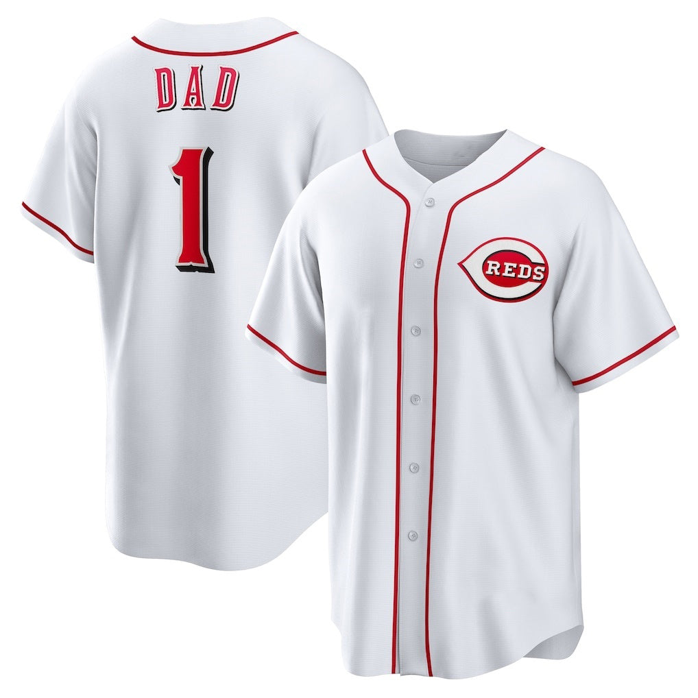 Cincinnati Reds #1 Dad White RONA Home Replica Jersey