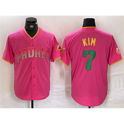 San Diego Padres #7 Ha-Seong Kim Pink RONA Cool Base Stitched Jersey