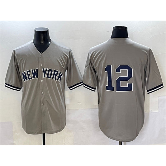 New York Yankees #12 Trent Grisham Grey RONA Cool Base Stitched Jersey