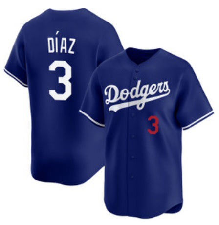Los Angeles Dodgers #3 Edwin D¨ªaz Royal RONA Cool Base Stitched Jersey