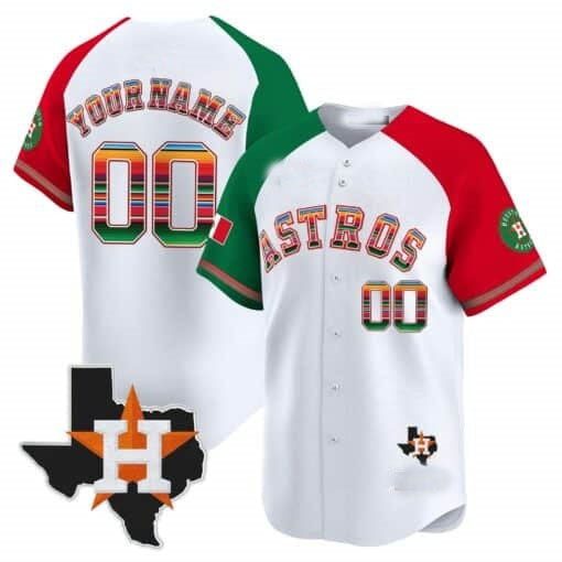 Custom Houston Astros Mexico Texas White RONA Patch Vapor Premier Limited Jersey ¨C Alternate