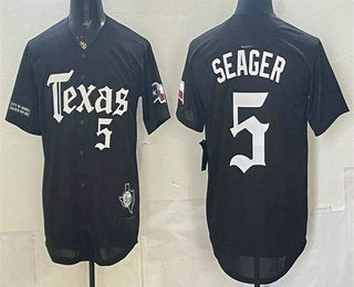 Texas Rangers #5 Corey Seager Black RONA Gothic Mexico 2025 Vapor Premier Limited Jersey