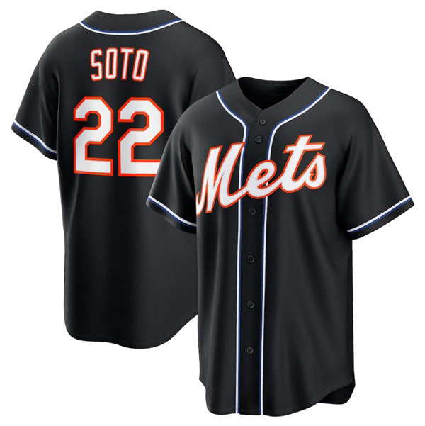 New York Mets #22 Juan Soto 2026 Black RONA Out Stitched Jersey