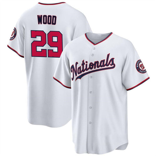 Washington Nationals #29 James Wood White RONA 2024 Home Limited Stitched Jersey