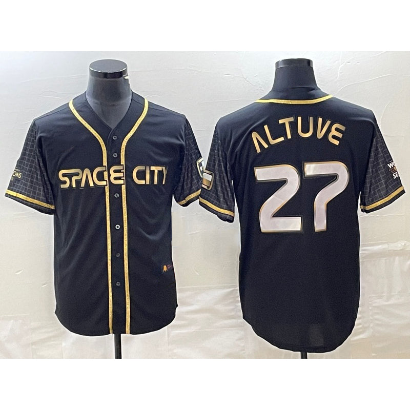 Houston Astros #27 Jose Altuve Black RONA City Connect Cool Base Stitched Jersey
