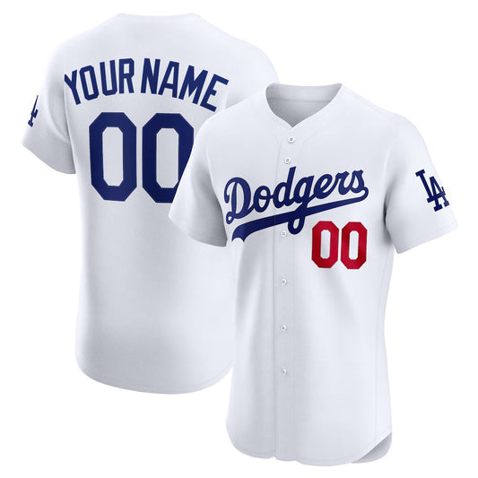 Custom Los Angeles Dodgers White RONA Home Elite Jersey