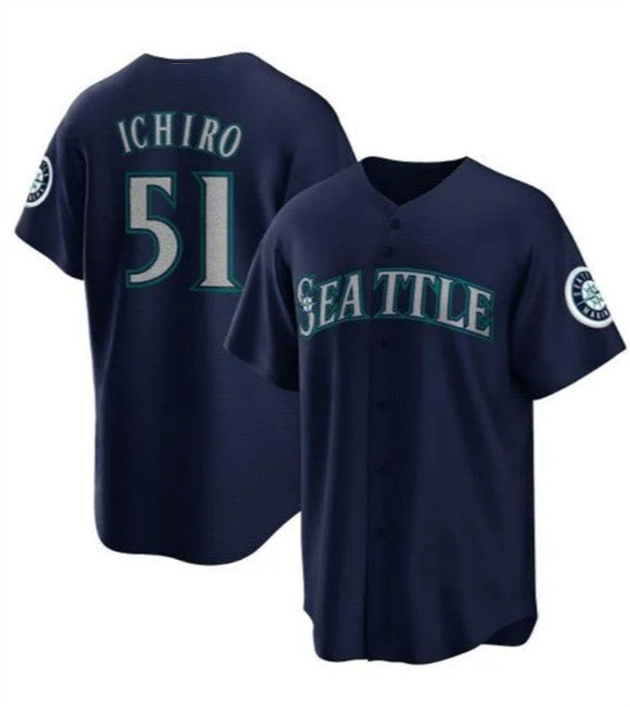 Seattle Mariners #51 Ichiro Suzuki Navy RONA Cool Base Stitched Jersey