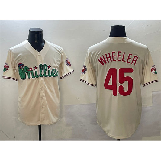 Philadelphia Phillies #45 Zack Wheeler Cream RONA Phanatic Limited Stitched Jersey