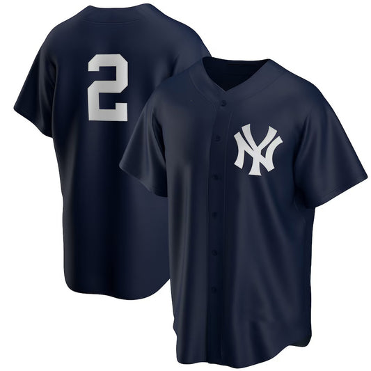 New York Yankees #2 Derek Jeter Navy RONA Alternate Replica Player Jersey