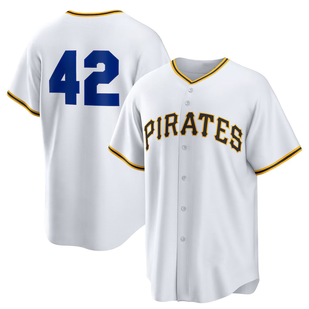 Pittsburgh Pirates #42 Jackie Robinson White RONA Home 2025 Day Replica Jersey