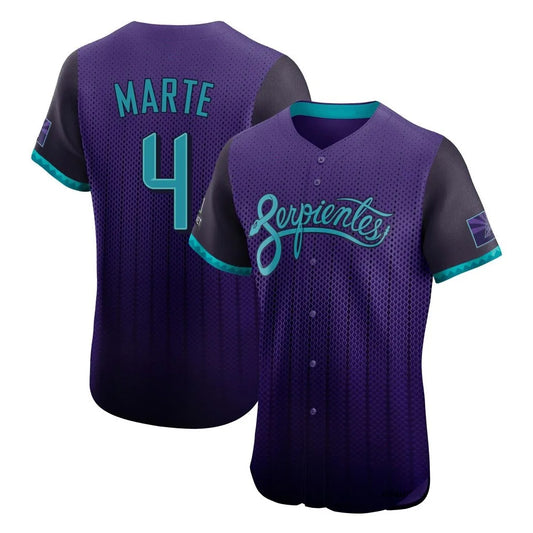 Arizona Diamondbacks #4 Ketel Marte Player Purple RONA City Connect Limited Elite Home Game Stitched Jerseys