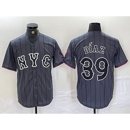 New York Mets #39 Edwin Diaz Gray RONA 2024 City Connect Cool Base Jersey 2