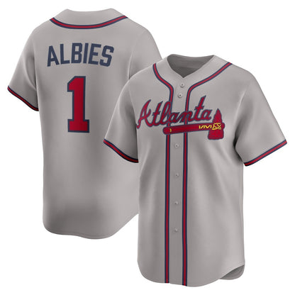Atlanta Braves #1 Ozzie Albies Gray RONA Road Limited Player Jersey