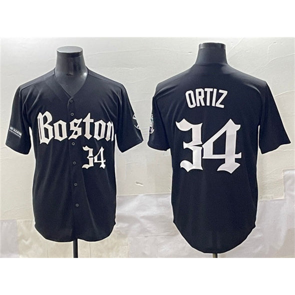 Boston Red Sox #34 David Ortiz Black RONA Gothic Vapor Limited Stitched Jersey