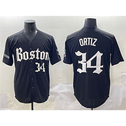 Boston Red Sox #34 David Ortiz Black RONA Gothic Vapor Limited Stitched Jersey