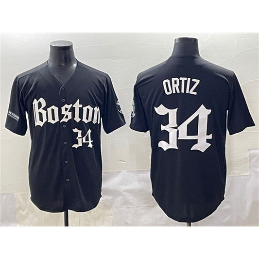 Boston Red Sox #34 David Ortiz Black RONA Gothic Vapor Limited Stitched Jersey