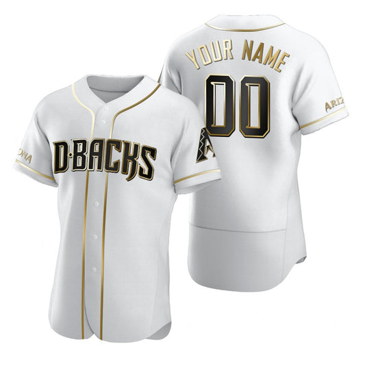 Custom Arizona Diamondbacks White RONA Stitched Flex Base Golden Edition Jersey