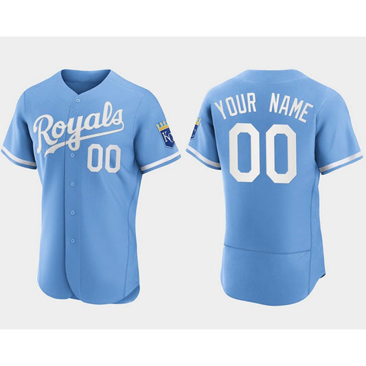 Custom Kansas City Royals RONA ACTIVE PLAYER Blue Flex Base Stitched Jersey