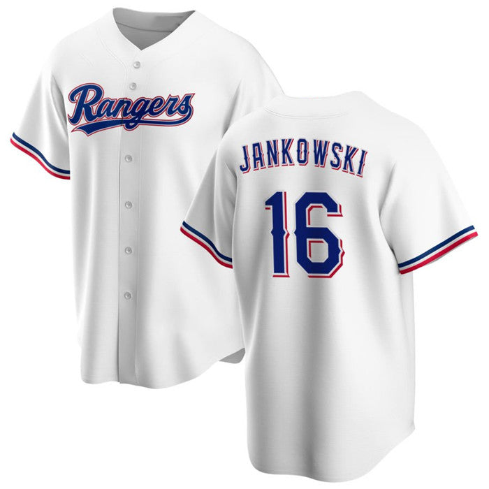 Texas Rangers #16 Travis Jankowski White RONA Cool Base Stitched Jersey