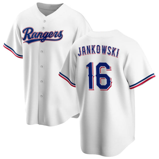 Texas Rangers #16 Travis Jankowski White RONA Cool Base Stitched Jersey