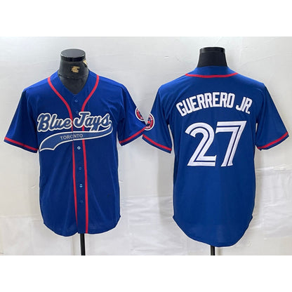Toronto Blue Jays #27 Vladimir Guerrero Jr Blue RONA Cool Base Stitched Jersey 2
