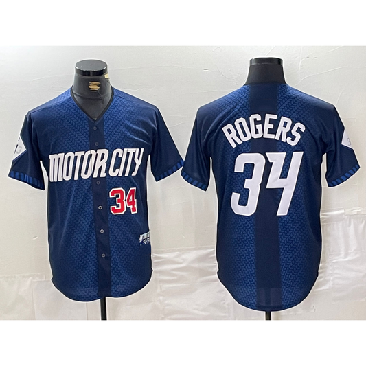 Detroit Tigers #34 Jake Rogers 2024 Navy RONA City Connect Cool Base Limited Stitched Jerseys