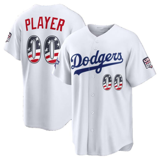 Custom Los Angeles Dodgers 2026 All-Star Edition Stars & Stripes White RONA Stadium Pick-A-Player Jersey