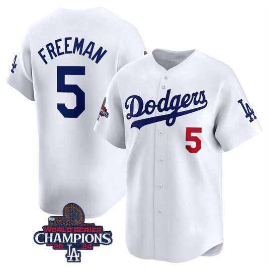 Los Angeles Dodgers #5 Freddie Freeman White RONA 2024 World Series Champions Home Limited Stitched Jersey