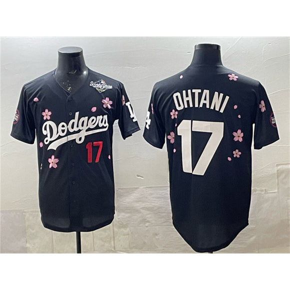 Los Angeles Dodgers #17 Shohei Ohtani Black RONA 2025 World Series Patch Tokyo Series Limited Stitched Jersey