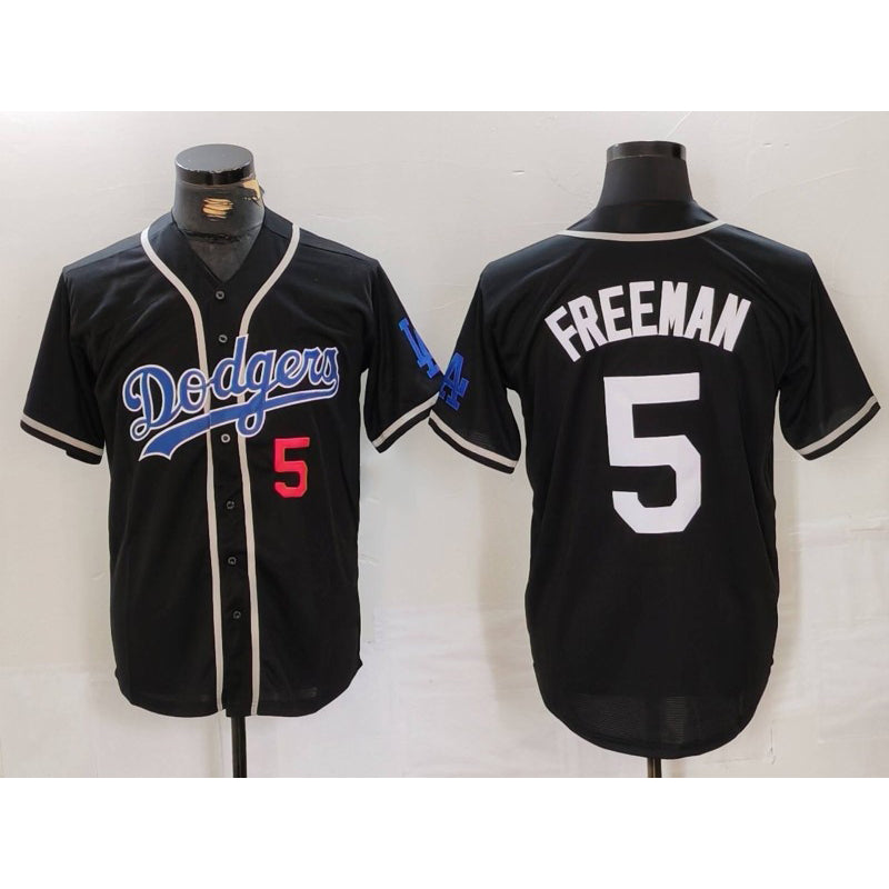 Los Angeles Dodgers #5 Freddie Freeman Number Black RONA Cool Base With Patch Stitched Jersey 2