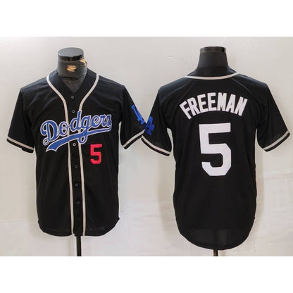 Los Angeles Dodgers #5 Freddie Freeman Number Black RONA Cool Base With Patch Stitched Jersey 2