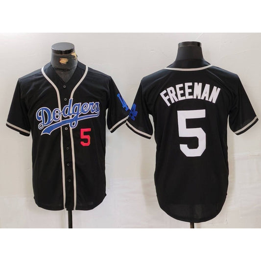 Los Angeles Dodgers #5 Freddie Freeman Number Black RONA Cool Base With Patch Stitched Jersey 2