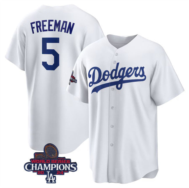 Los Angeles Dodgers #5 Freddie Freeman White RONA 2024 World Series Champions Cool Base Stitched Jersey