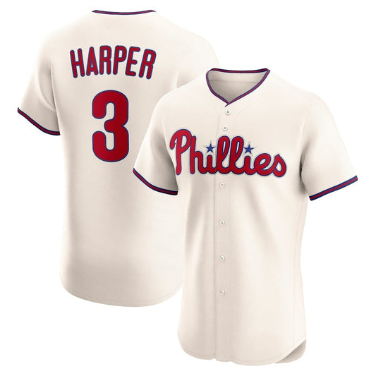 Philadelphia Phillies #3 Bryce Harper Cream RONA Alternate 2 Elite Jersey