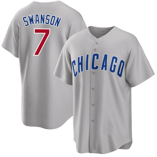 Chicago Cubs #7 Dansby Swanson Gray RONA Cool Base Stitched Jersey