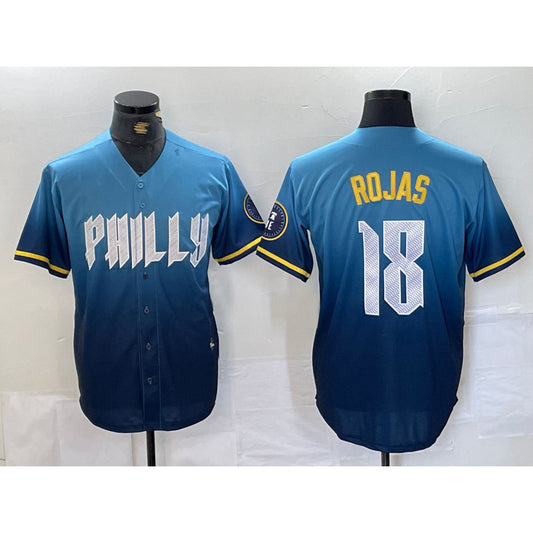 Philadelphia Phillies #18 Johan Rojas Blue RONA 2024 City Connect Limited Stitched Jersey