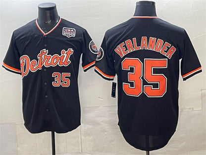 Detroit Tigers #35 Justin Verlander Navy RONA 2026 Alternate USA 250' Patch Vapor Premier Limited Stitched Jersey