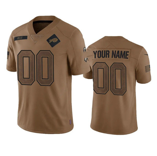 Custom B.Bills Active Player 2023 Brown RONA Salute To Service Limited Stitched Jersey