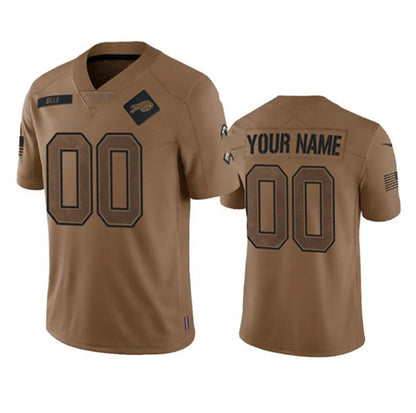 Custom B.Bills Active Player 2023 Brown RONA Salute To Service Limited Stitched Jersey