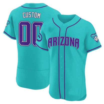 Custom Arizona Diamondbacks 2024 Teal Purple Jersey ¨C Teal RONA