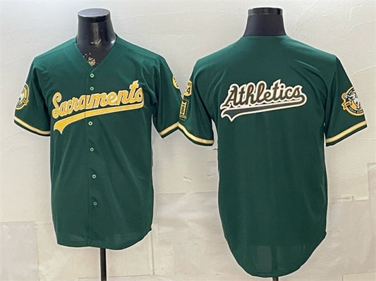 Oakland Athletics Team Big Logo 2026 Green RONA Alternate Sacramento Celebrating 125 Years Vapor Limited Stitched Jerseys 2